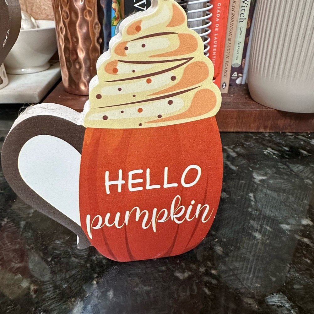 Hello Fall Coffee Cup Decor - Picture 2 of 3